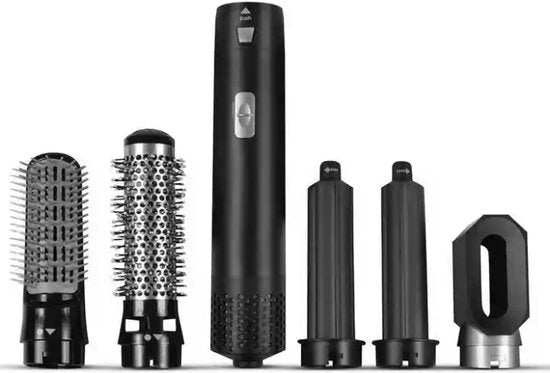 Salon 24 Multistyler 5-en-1 & Hairwrap – Sèche-cheveux, brosse volumatrice et 2 embouts à boucles
