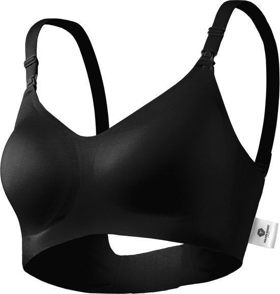 Vulpes Goods® BabyCare - Soutien-gorge d'allaitement sans armature - Soutien-gorge de maternité - Soutien-gorge d'allaitement sans couture - Soutien-gorge de nuit - bretelle réglable - tissu ultra doux - rembourrage amovible - devant avec rabat - utile po