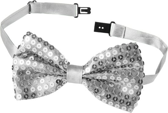 dressforfun - noeud papillon à paillettes - argent - costume carnaval - Halloween - Dress up - Party wear - Carnaval wear - Party - Party wear