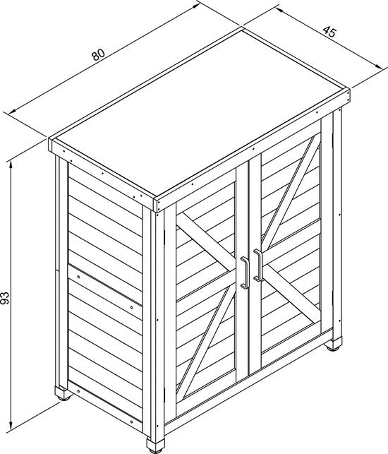 Armoire de rangement en bois AXI Felix – Armoire de jardin en bois FSC – Système de fermeture magnétique – Pieds réglables – 80 x 45 x 93 cm – Marron