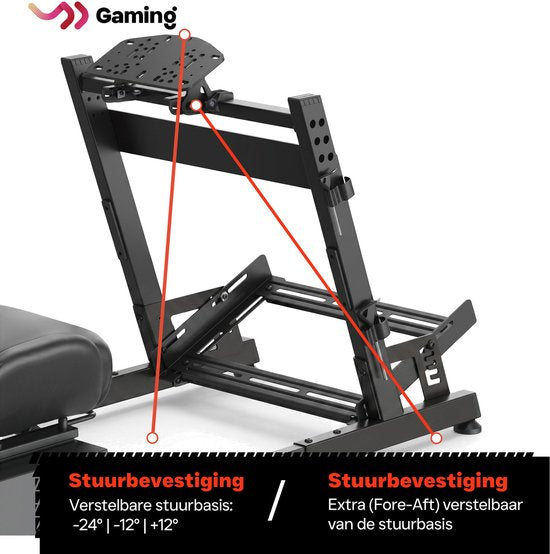 VDD Gaming sur cockpit de simulation de course – Noir sur noir - Aluminium