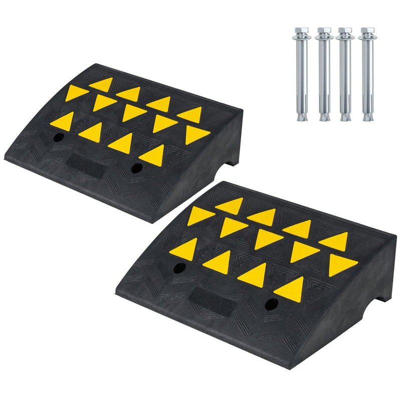 Kit de rampes d'accès Coast - capacité de charge de 15 tonnes - caoutchouc antidérapant - noir/jaune - 49 x 37 x 16 cm