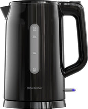 KitchenBrothers Bouilloire - Électrique - 1,7 litre - Avec filtre à calcaire - Double paroi - Cool-touch - Noir
