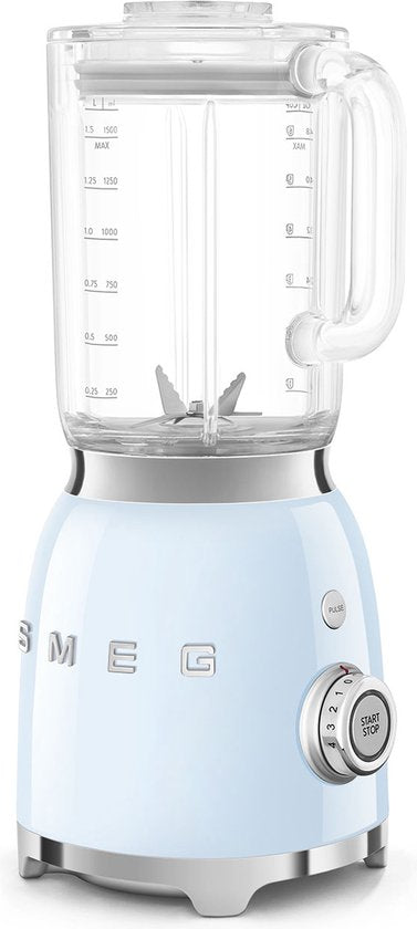 Mixeur SMEG BLF03PBEU - Mixeur à smoothies - 800 W - Bol Tritan™ de 1,5 L - 4 vitesses - Fonction « Ice Crush » et « Smoothie » - Style années 50 - Bleu pastel