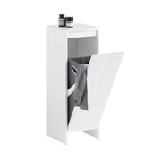 Meuble à linge - SoBuy - BZR154-W - Meuble bas de salle de bain - 1 panier à linge amovible - Blanc