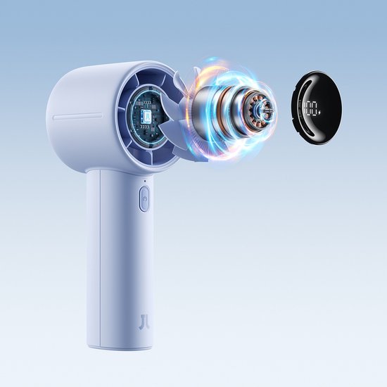 Ventilateur portable Jisulife 10S - Écran LED - 5 000 mAh - Bleu
