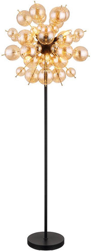 Lampadaire TOKKI Verre 154.0cm Noir mat | fumé E14 3-Light