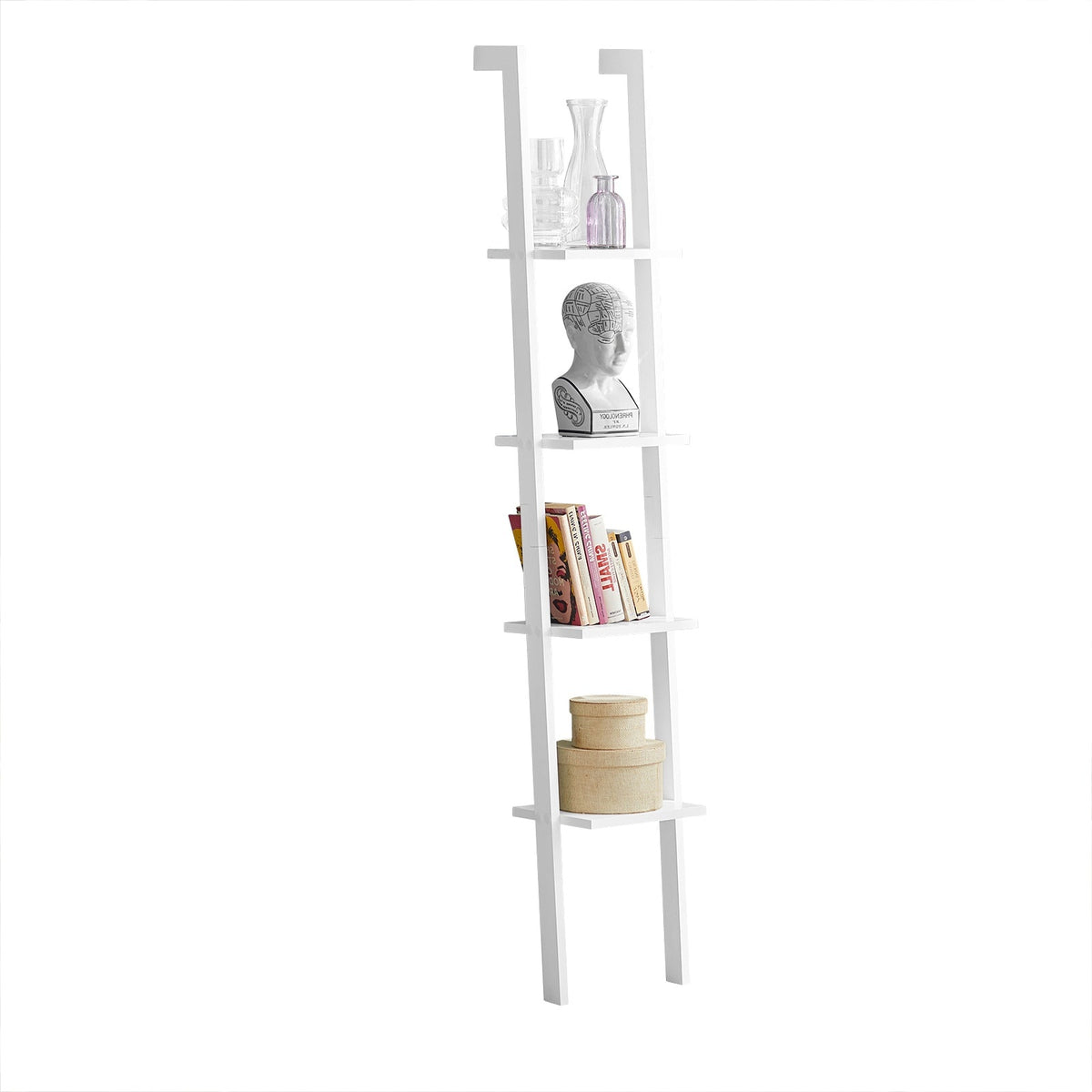 SoBuy Armoire-échelle - 4 étagères - 33x180x23 cm - Blanc