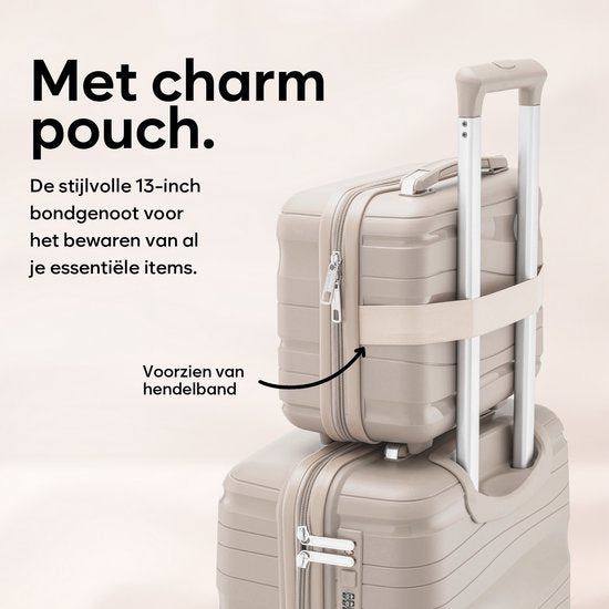 Ensemble de valises SKYCASES Travel One 4 pièces – Valises cabine et valises en soute – 32 L/60 L/98 L – Serrure à combinaison – Roulettes silencieuses à 360° – Légères et robustes – Design moderne – Beige
