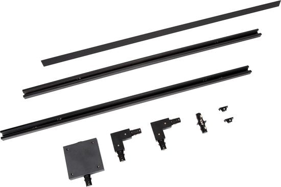 Kit de démarrage Lucide TRACK - Système de rails monophasé / Éclairage sur rail - 2 mètres - Noir