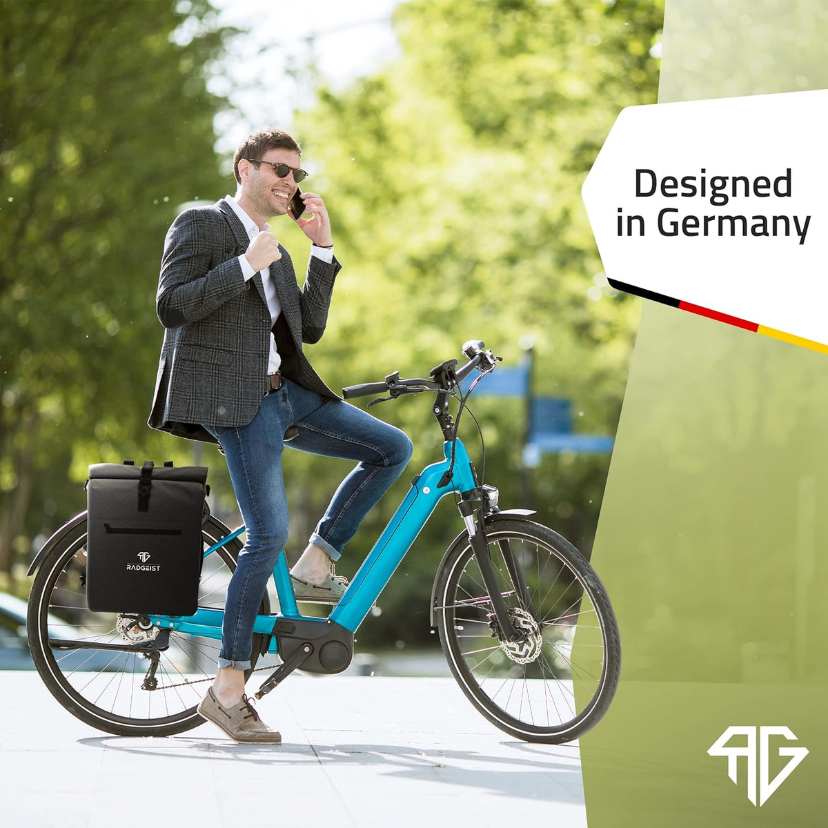Sac de vélo Radgeist 3-en-1 pour porte-bagages - 25 litres - Imperméable - Avec compartiment pour ordinateur portable - Noir