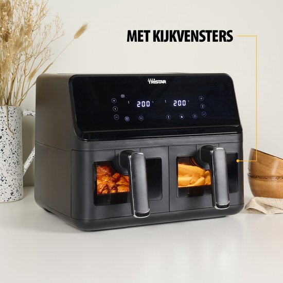 Tristar FR-9037 - Friteuse à air chaud XXL - 6,2 L - Avec hublot - 10 programmes de cuisson - Sans PFAS