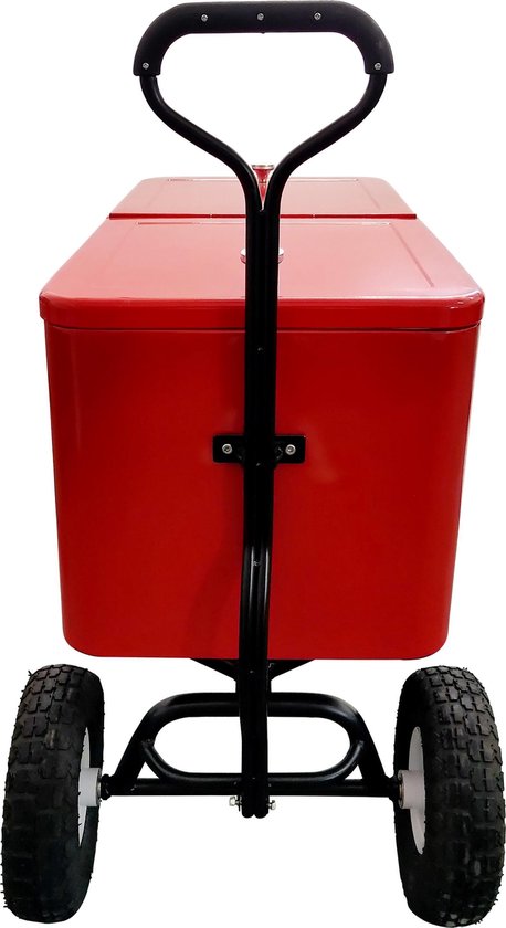Glacière AXI Bolderwagen en rouge - Chariot de plage - Glacière à roulettes - Capacité de 76 L - Glacière avec robinet de vidange
