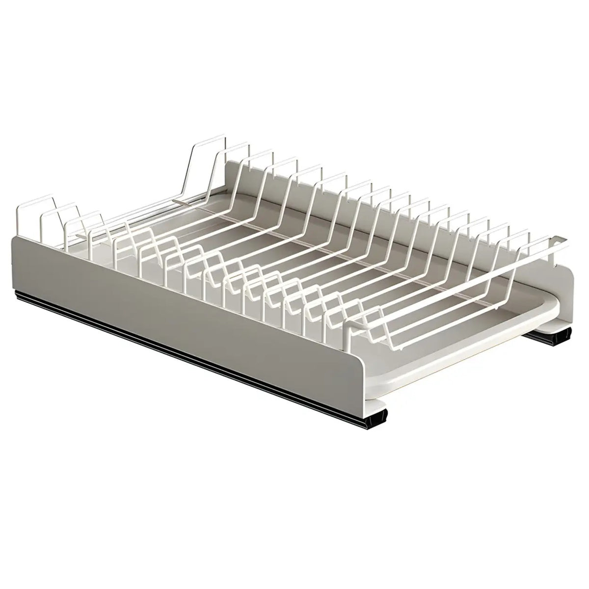 VIVREAL S3825W Égouttoir coulissant avec bac de récupération - 39 x 25,2 x 8 cm