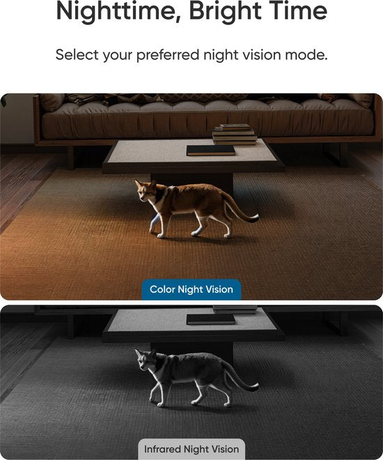Caméra d'intérieur Eufy Security E30 - Indoor Cam - Caméra pour animaux de compagnie avec application - Petcam - 4K UHD - Panoramique et inclinaison - Détection IA des personnes et des animaux de compagnie - Vision nocturne en couleur - Compatible avec Ap