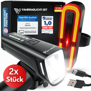 Kit d'éclairage Smart-Ultimate pour vélo - LED - 100 Lux - Feu de freinage - USB - Noir