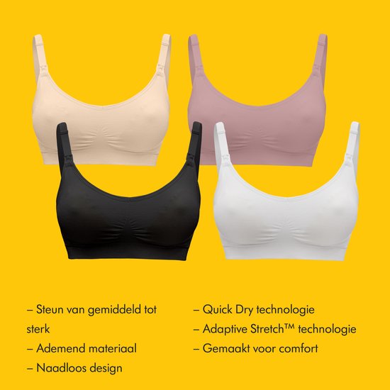 Soutien-gorge Medela Keep Cool Ultra - Soutien-gorge d'allaitement sans coutures - Soutien-gorge de grossesse avec 6 zones respirantes - Tissu Soft Touch – Confortable et offrant un bon maintien - Blanc - Taille XL