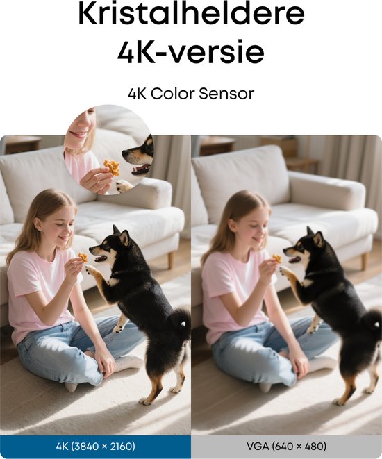 Caméra d'intérieur Eufy Security E30 - Indoor Cam - Caméra pour animaux de compagnie avec application - Petcam - 4K UHD - Panoramique et inclinaison - Détection IA des personnes et des animaux de compagnie - Vision nocturne en couleur - Compatible avec Ap