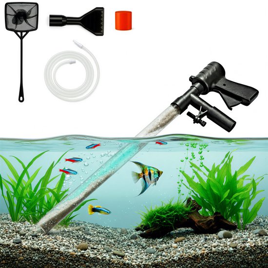 Pawesome - Aspirateur pour aquarium - Nettoyeur de fond - Nettoyeur de gravier pour aquarium - Aspirateur de fond - Sans pile