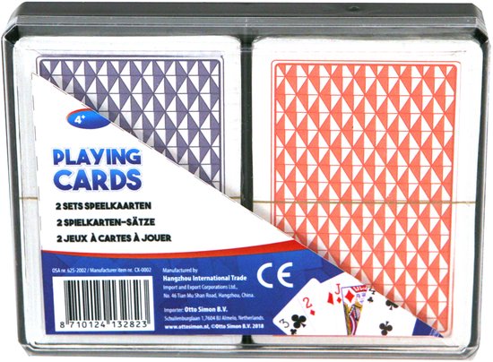 Lot de 2 jeux de cartes dans une boîte - Jeu de cartes
