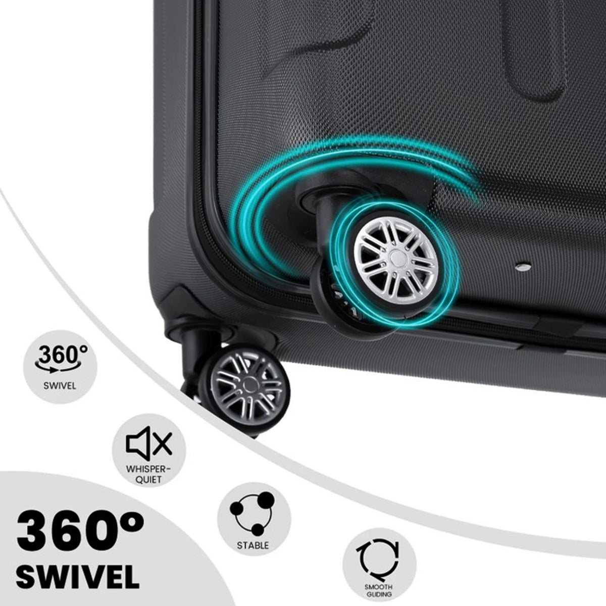 Ensemble de valises ABS Ochama - 3 pièces - noir - 20, 24 et 28 pouces