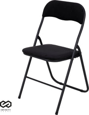 Infinity Goods Klapstoel - Vouwstoel - Fluweel - Eettafelstoel - Opklapbare Stoel - 43 x 47 x 80 CM - Stoel - Zwart