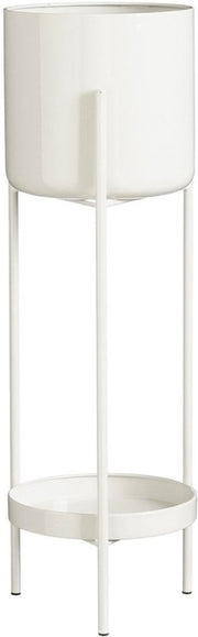 Mica Decorations Colyn Pot de fleurs sur pieds - Pot de fleurs - Pot de fleurs d'intérieur ou pot de plantes - Support pour plantes en fer - H60 x Ø19 cm - Blanc