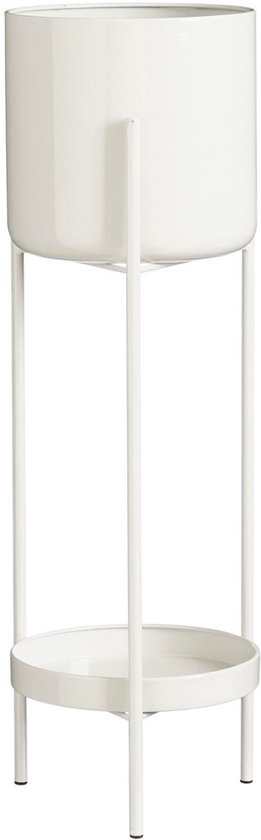 Mica Decorations Colyn Pot de fleurs sur pieds - Pot de fleurs - Pot de fleurs d'intérieur ou pot de plantes - Support pour plantes en fer - H60 x Ø19 cm - Blanc
