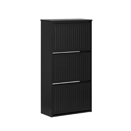 Meuble à chaussures SoBuy, 3 abattants, 61 x 26 x 120 cm, Noir
