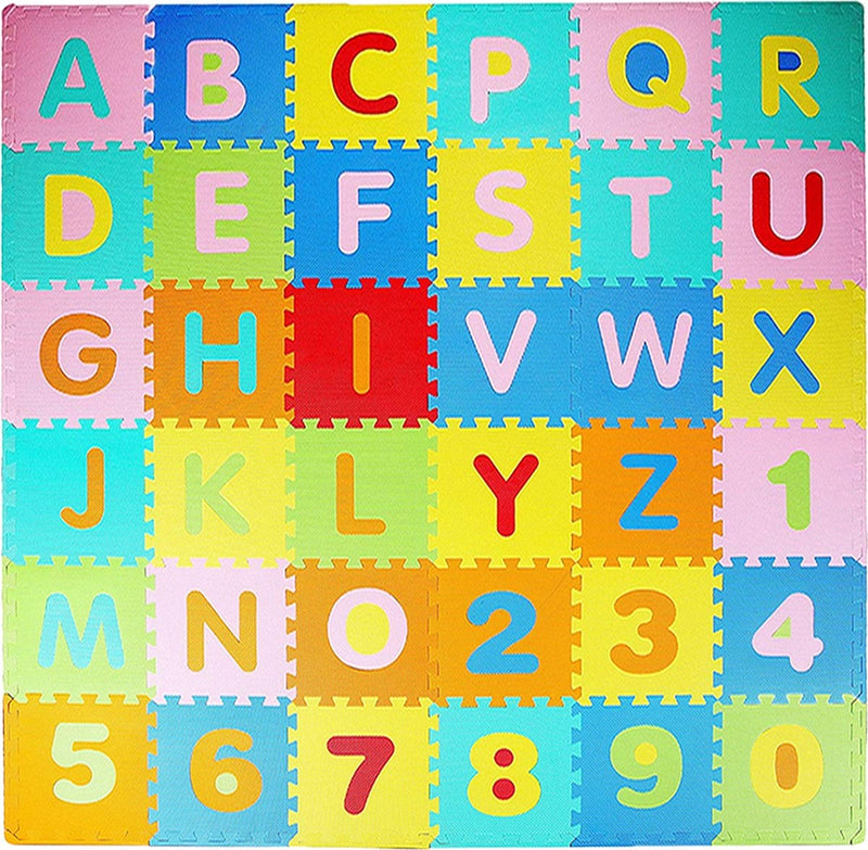 LifeGoods Tapis de jeu XL - Multicolore - Puzzle de 36 pièces - 180x180 cm