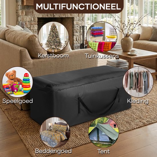Housse pour coussins de jardin Villux - Housse pour coussins de jardin - Imperméable - 420D - Housse de rangement pour coussins de jardin - Sac pour coussins de jardin - Housse de protection pour mobilier de jardin - Housse pour coussins de jardin - Houss