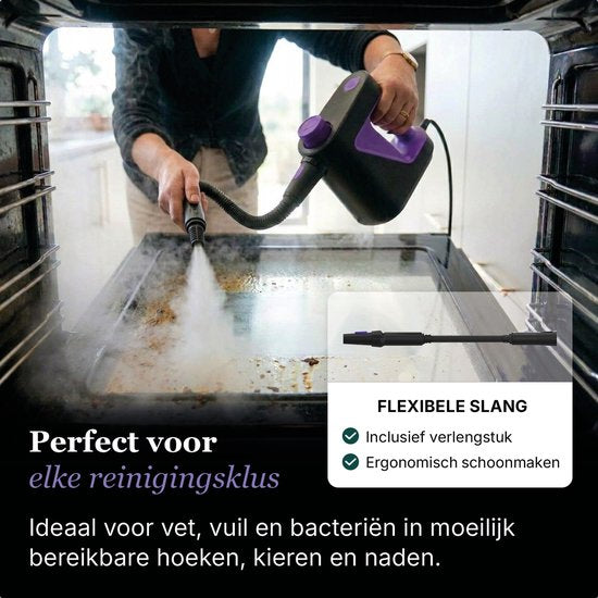 Nettoyeur vapeur à main Motionflow PRO, 11 pièces - Nettoyeur vapeur puissant de 1 000 W et 3,5 bars - Appareil de nettoyage pour salle de bains, canapés et sols - Nettoyeur vapeur anti-taches - Câble d'alimentation de 3 mètres