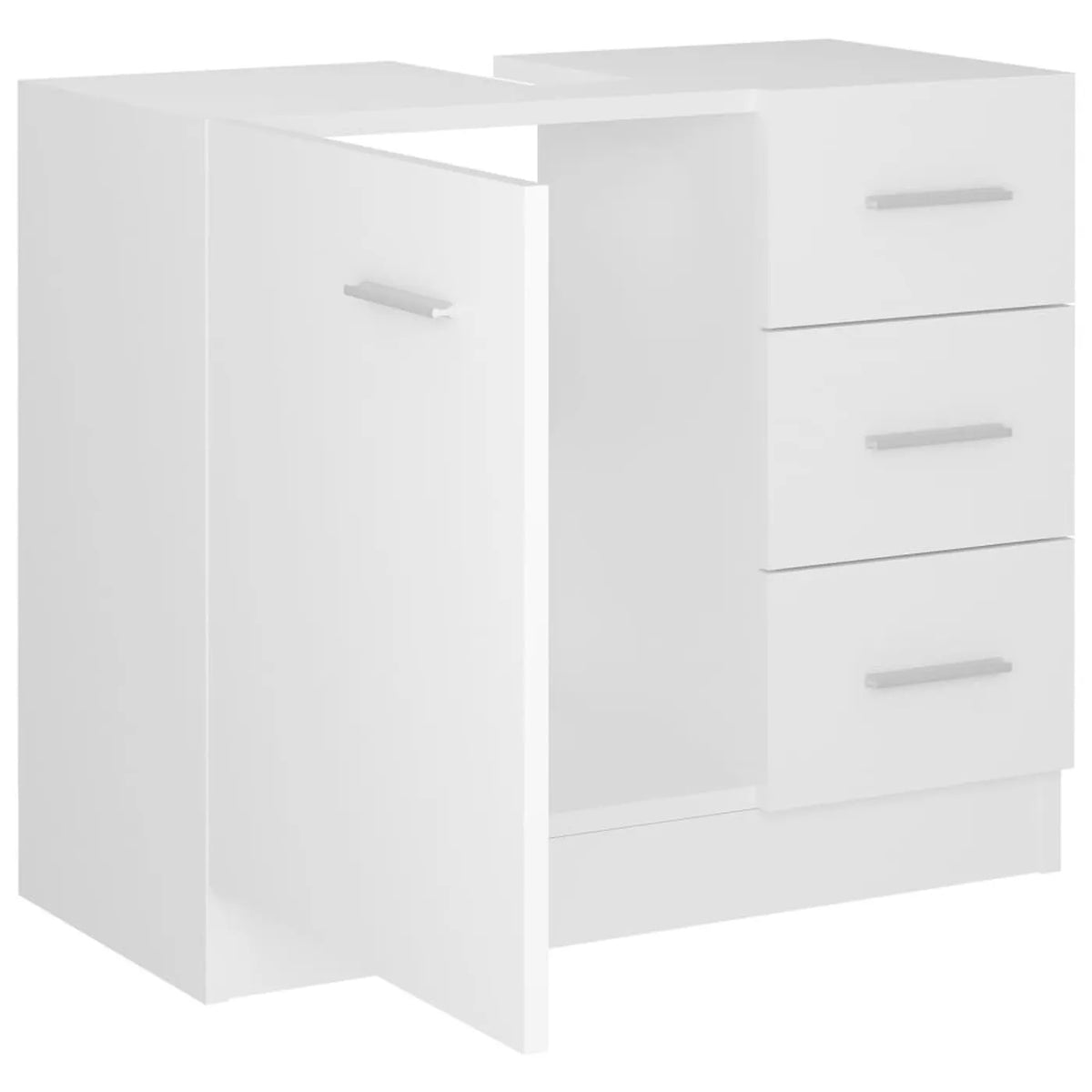 vidaXL Meuble-lavabo et meuble de salle de bains 63 x 30 x 54 cm – Blanc – Bois composite