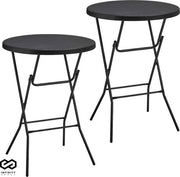 Infinity Goods 2x Sturdy Black Bartables - Table de fête - robuste et résistante aux intempéries - pliable - 80cm x 110cm - Party