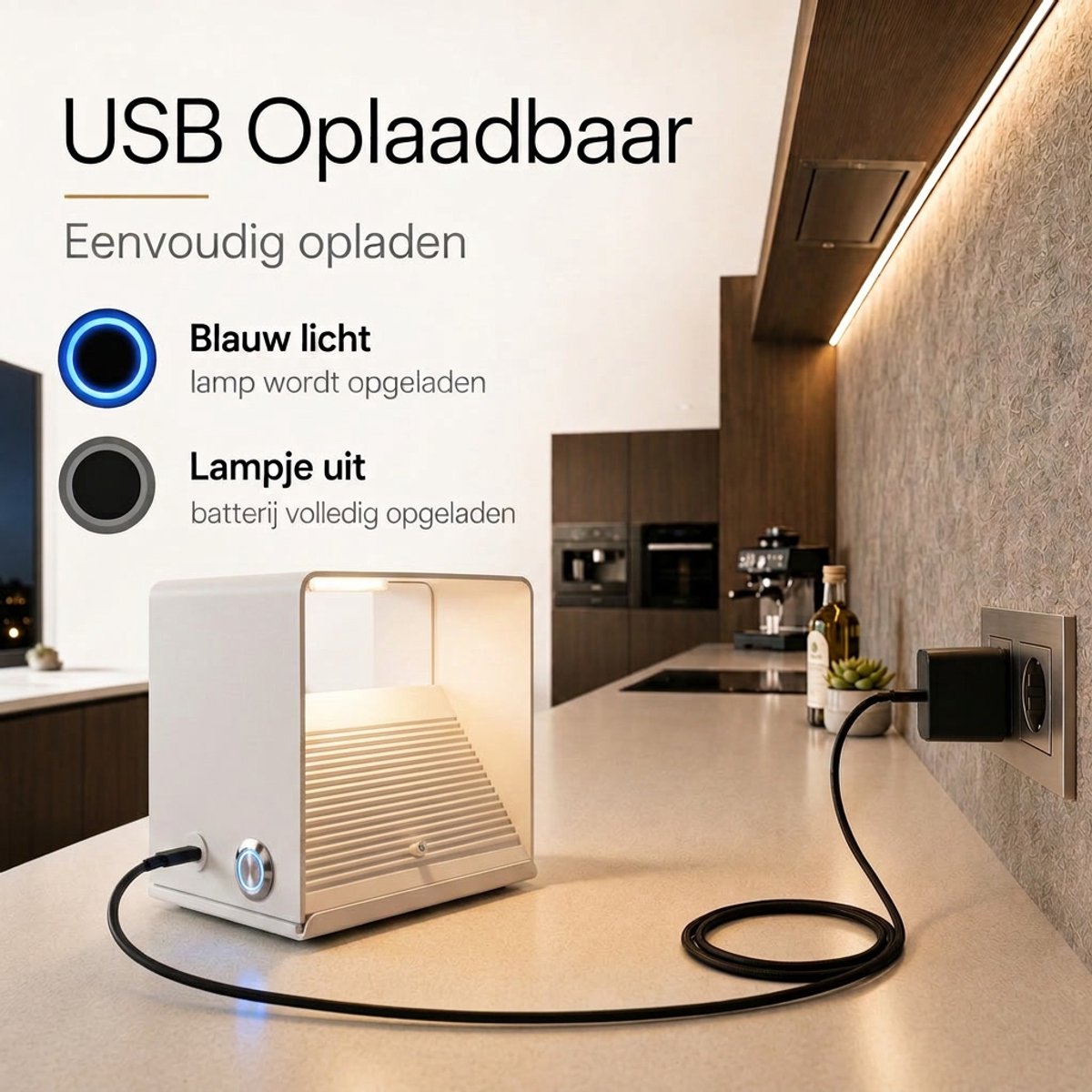 Applique murale rechargeable Luminize avec télécommande - Blanche - 10 x 10 x 8 cm