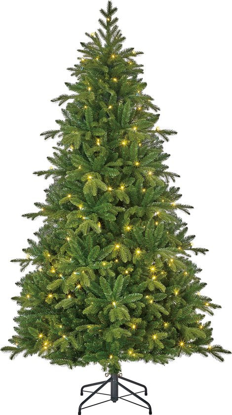 Black Box Trees Brampton Artificial Christmas Tree Slim with LED Lights - H185 x Ø114 cm - Vert