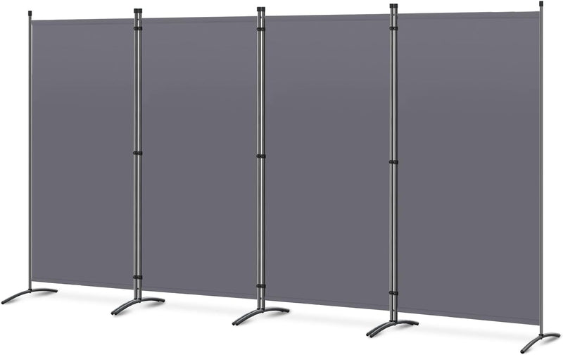 Angel Living Paravent 4 pièces - Cloison pliante 324 x 170 cm - Protection contre l'invisibilité pour l'intérieur et l'extérieur (jardin, salon, chambre à coucher, bureau) - Gris