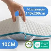 Ella Ergo Topper 140 x 200 cm - Surmatelas de 10 cm d'épaisseur - Surmatelas en mousse à mémoire de forme imprégnée de gel et mousse Aircell - Dureté moyenne