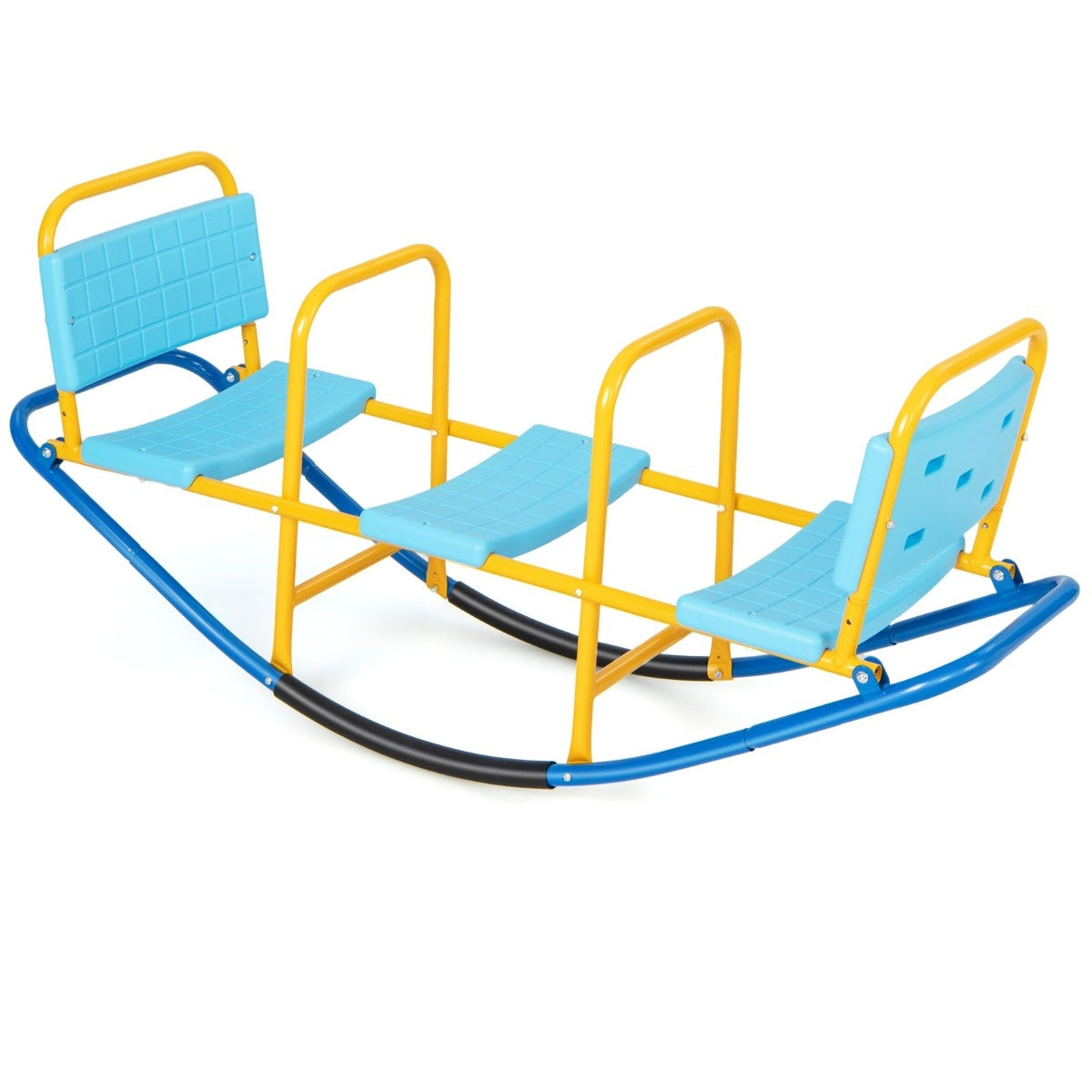 Coast 3 zittende schommelende wijk Garden Rocker met handgrepen Kinderen wip tot 100 kg veerkrachtig blauw