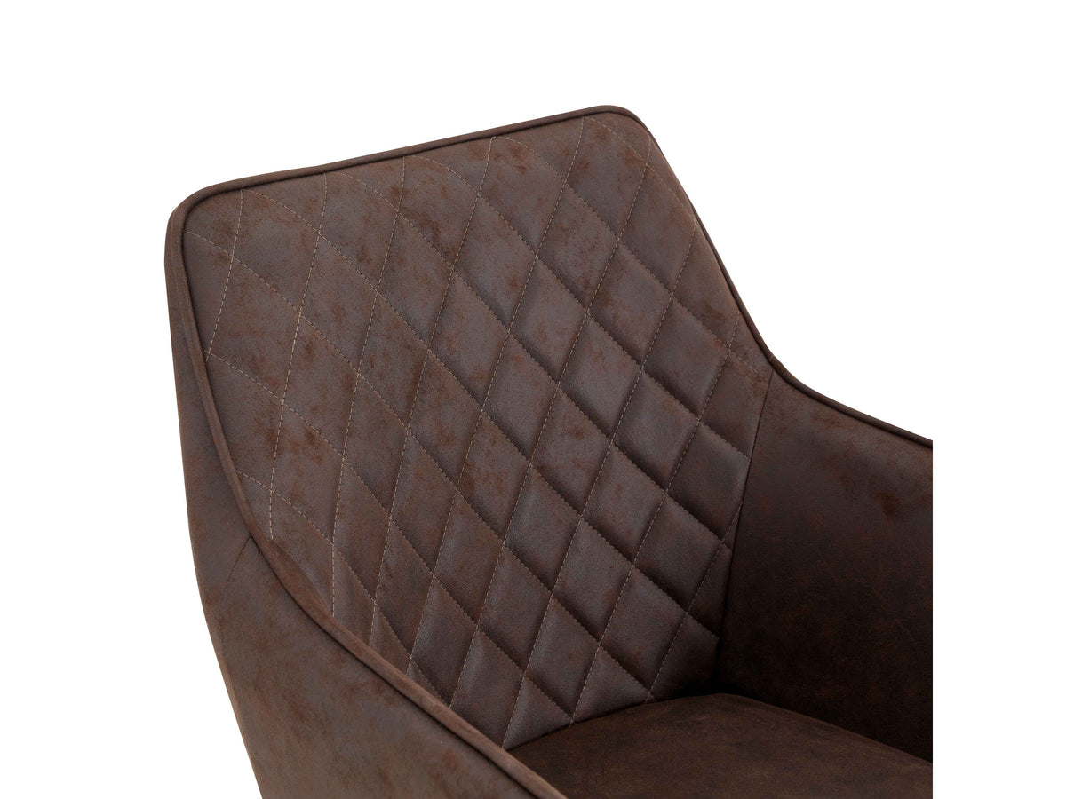 Chaise de salle à manger Multifurn Elin - Lot de 2 - Micro-cuir marron
