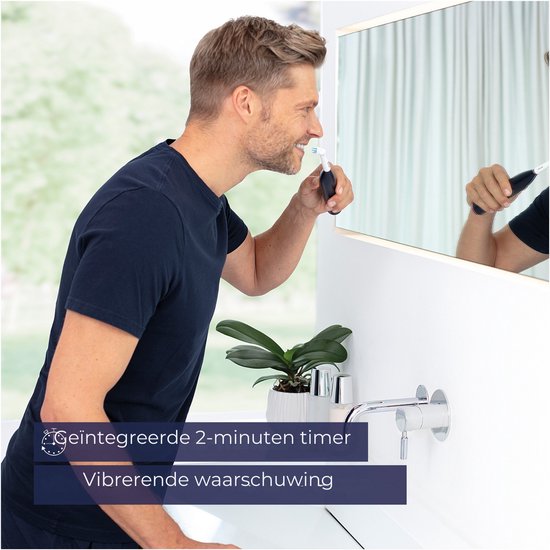Brosse à dents électrique Beurer TB 50 - 3 programmes personnalisés : Clean, Sensitive et White - Autonomie de la batterie jusqu'à 45 jours - Livrée avec un étui de rangement, un chargeur, un adaptateur et 5 têtes de brosse - Minuterie - Testée et approuv