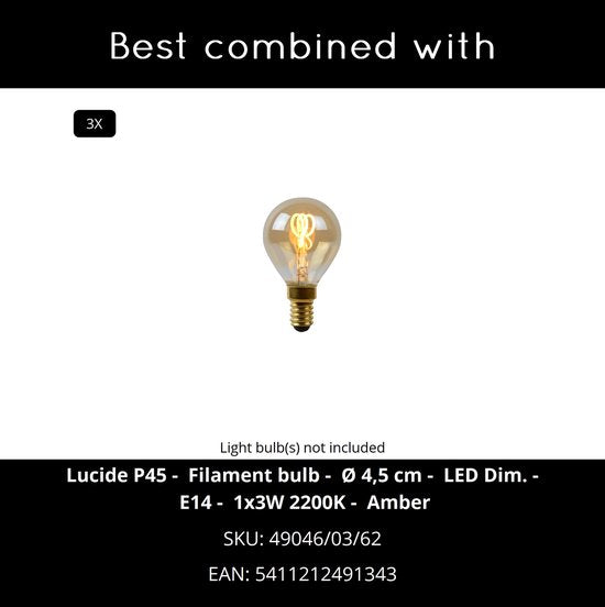 Lucide NILA - Spot de plafond (lampe de plafond) - Ø 36 cm - 3xE14 - Noir