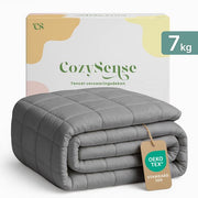 Couverture lestée CozySense® 7kg - 100% Tencel - Couverture lestée - Couverture lourde avec régulation de la température et confort respirant - Répartition de la pression GLASS-Flow® - 1 personne - Gris