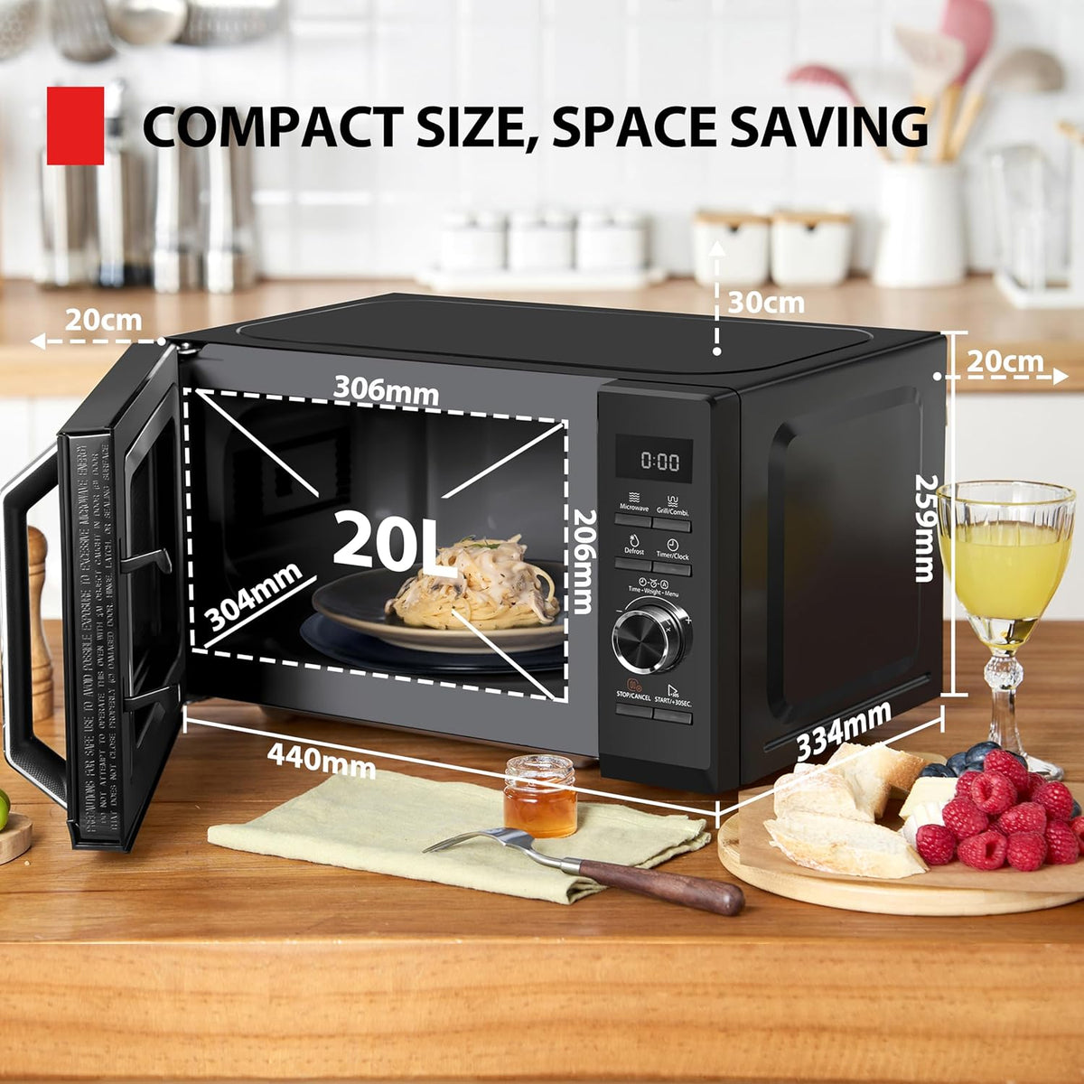 Micro-ondes Toshiba MW3-AG20PE(BK) avec grill - 20 litres - Noir