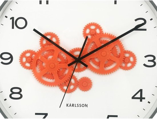 Horloge murale Karlsson Open Gear - Grise - 40,8 x 40,8 x 40,8 cm - Horloge murale moderne