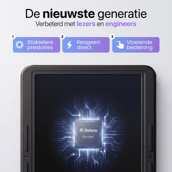 Liseuse Relore à écran tactile de 6 pouces - Capacité de stockage de plus de 1 000 livres électroniques - Remplace les liseuses Kobo Clara, Kindle et Pocketbook - Étui inclus