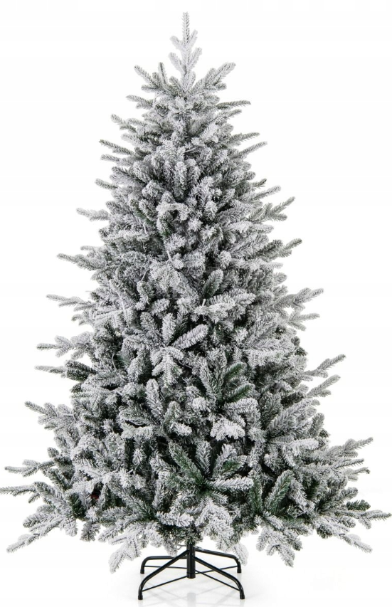Sapin de Noël artificiel avec lumières LED - 186 cm - Vert/Blanc - Coast