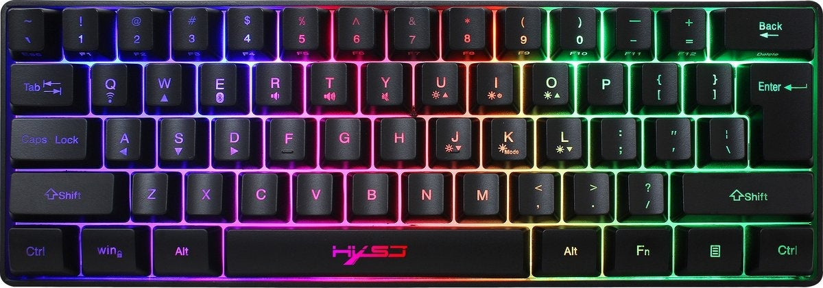 HXSJ L500 RGB Membrane Wireless gaming keyboard - Dual mode (Bluetooth / 2.4G) - 61keys - Qwerty
