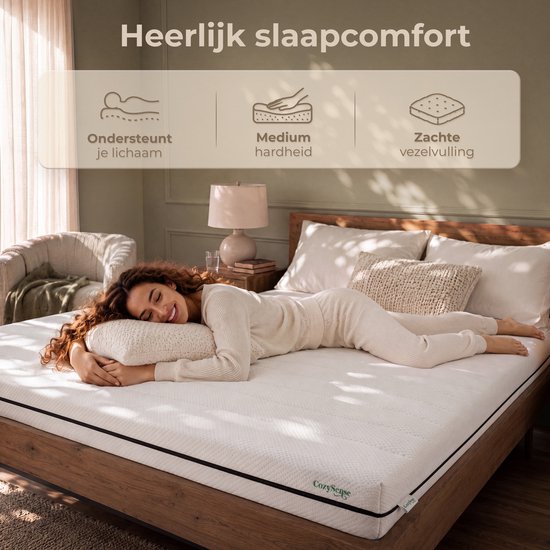Matelas CozySense – Moyenne fermeté – Mousse PU 25D – Housse amovible et lavable – 13 cm d'épaisseur