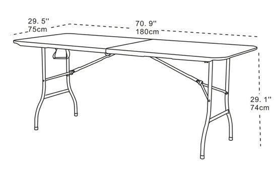Table de bière pliable AXI Elba – Blanche – 180 x 74 x 75 cm – Pliable – Avec poignées – Idéale à emporter – Structure en acier et plastique HDPE – Portable et peu encombrante – Jusqu’à 150 kg